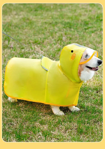 the DUCK'N'DRY RAIN PONCHO - Pet Dog Duck Shape Rainwear/Raincoat, Puppy/Pet Hooded Waterproof Jacket Clothes, Soft PVC Small Dogs Raincoat, Puppy Rain Poncho