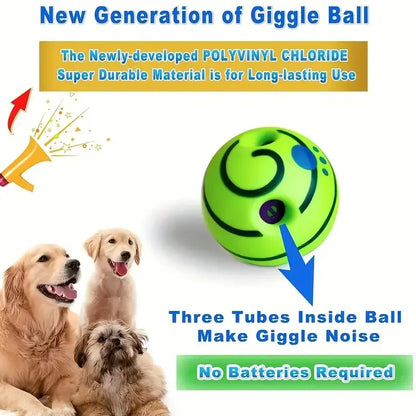 Wobble Wag Giggle Glow Ball Interactive Dog Toy Fun Giggle Sounds When Rolled or Shaken Pets Know Best As Seen On TV