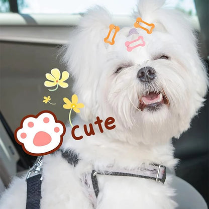 5PCS Pet Cat Dog Hair Clip Bone Shape Solid Color Pet Hairpin Cute Puppy Hair Clip Pet Grooming Accessories For Dogs