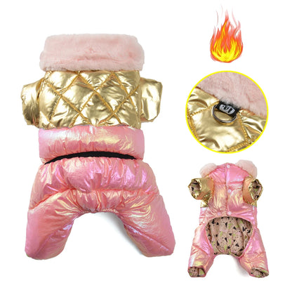 Warm Pet Clothes Waterproof Outdoor Puppy Jumpsuits For Small Medium Dog Winter Windproof With D-ring Vest Coat Chihuahua Outfit