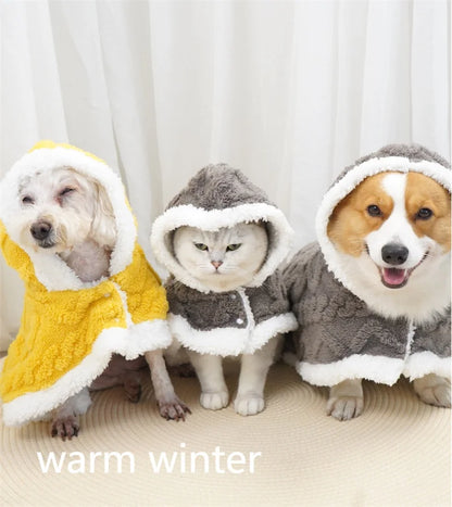 Tafu Velvet Autumn Winter Warm Pet Dog Blanket Soft Thicken Wearable Cat Blanket Flannel Fleece Comfortable Sleeping Blankets