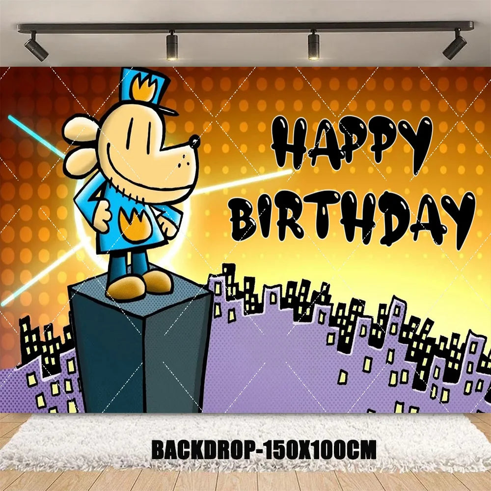 Cartoon DOGS MAN Theme Birthday Party Supplies Decoration Best Friend Balloon Banner Backdrop Cupcake Topper for Kids Child Gift