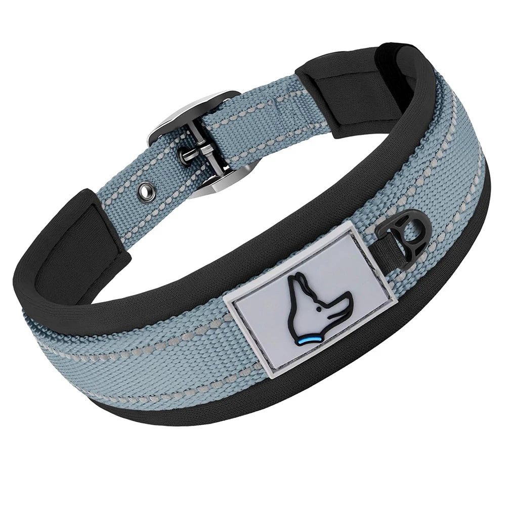 the ARMORPAWS REFLECTIVE COMFORT COLLAR - Padded Dog Collars for Small/Medium/Large Dogs, Reflective Wide Pet Collars, Adjustable Heavy Duty Nylon Neoprene Dog Collar