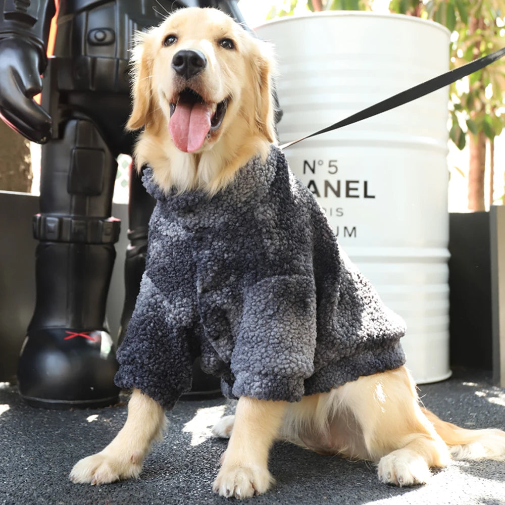 the BIG BEAR WOOL JACKET - HOOPET 3XL-7XL Winter Thick Big Dog Clothes, Lamb's Wool Jacket for Medium/Large Dogs, Windproof Coat, Pet Accessories