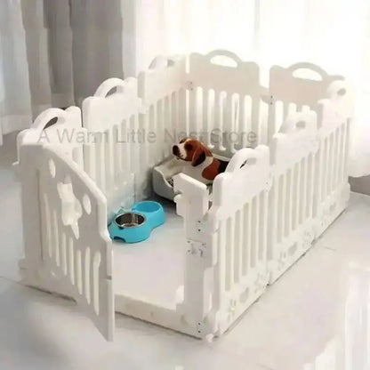 the DOG STAR CORRAL - Doghouses, Modern Dog Plastic Safety Fence, Home Pet Cat/Dog Kennel, Small Dogs Indoor Isolation with Toilet, Dog Cage Pet Supplies