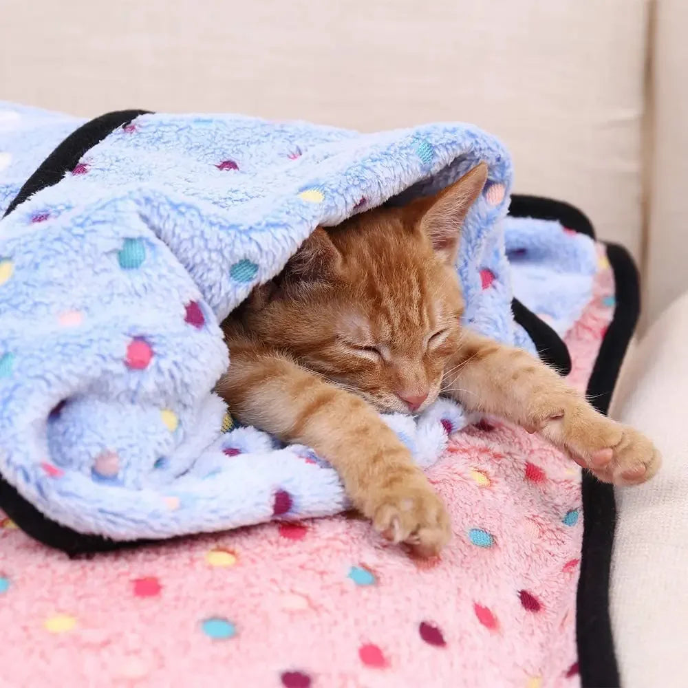Soft Fluffy High Quality Pet Blanket Cute Cartoon Pattern Pet Mat Warm And Comfortable Blanket For Cat Dogs Mat Cover Pet Suppli