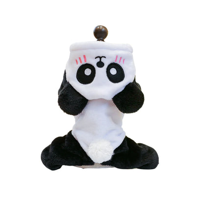 Dog Clothes Autumn And Winter Thick Warm Hat Panda Quadruped Coat Windproof Pet Clothes Suitable For Small And Medium-sized Dogs