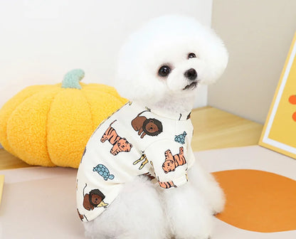 Spring Summer Pet Vest Breathable Cartoon Print Pet T-shirt for Small Medium Dogs Cats Puppy Clothes Chihuahua Bichon Costume