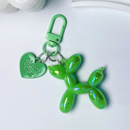 Cute Acrylic Cartoon Balloon Dog Keychains for Women Y2k Bag Pendant Couple Car Key Chains Jewelry Gift Decoration Accessories