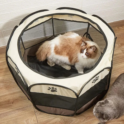 Folding Pet Tent Dog House Camping Accessories Pet Cage Octagonal Cage Fence Outdoor Playpen Puppy Shelter