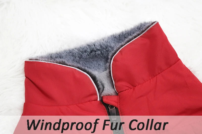 Waterproof Dog Clothes with Harness for Medium Large Dog Winter Warm Fur Collar Pet Dog Jacket Reflective French Bulldog Costume