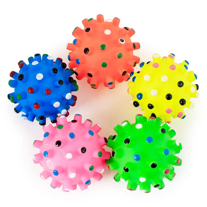 Diameter 6cm Pet Dog Ball Toys with Squeak for Small Dogs French Bulldog Chihuahua Bite Resistant Puppy Chew Toys Pet Supplies
