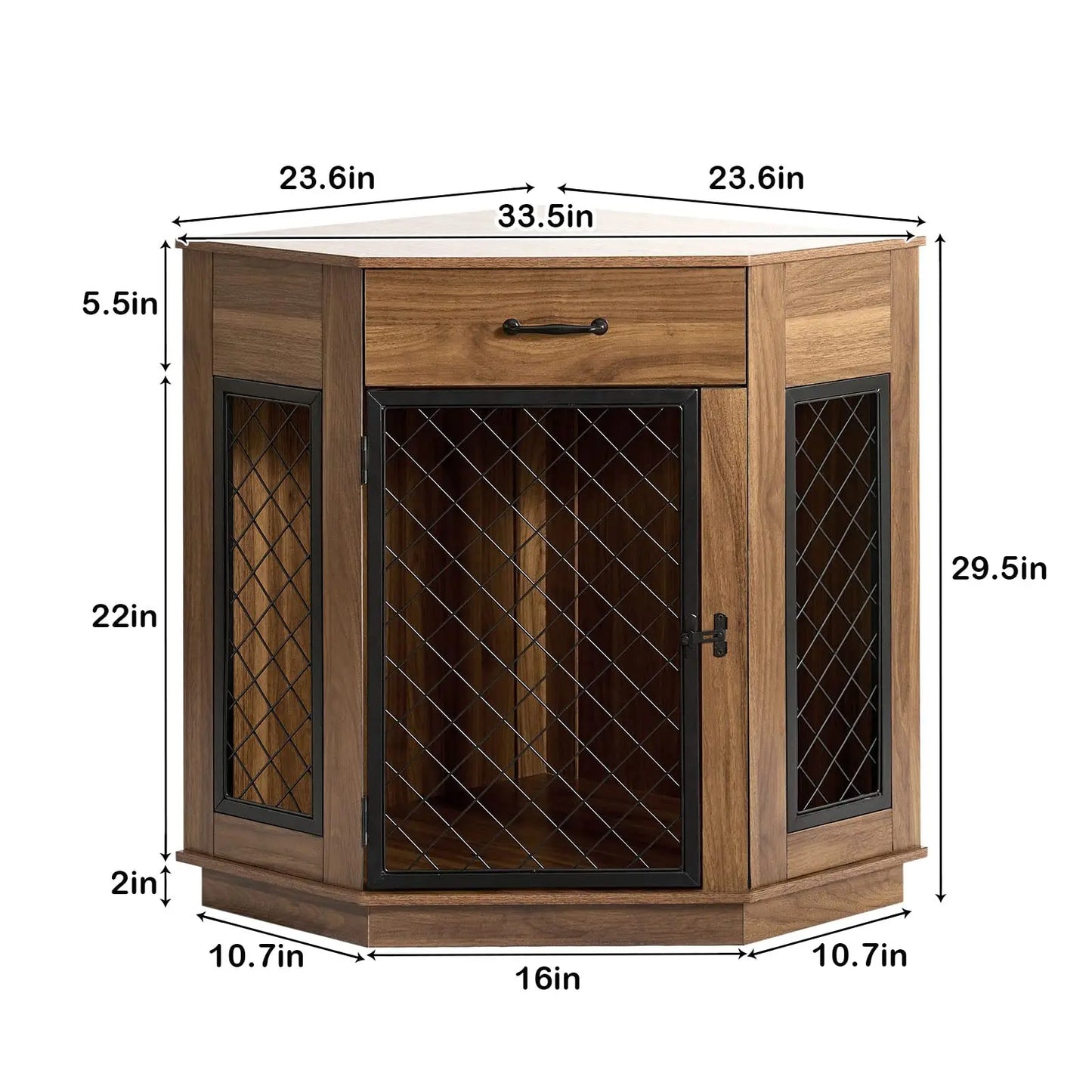 the CRATE CORNER - Best Seller Furniture Dog Crate Corner, Dog Kennel Corner Wooden End Table, Pet Crates Corner Side Table for Dogs