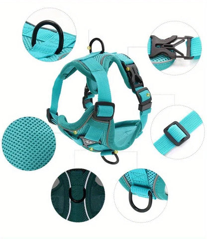 the NOPULL PRO HARNESS SET - No Pull Dog Harness and Leash Set Adjustable Pet Harness Vest for Small Dogs Cats Reflective Dog Chest Strap Lead Walking