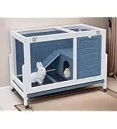 Large Indoor Outdoor Dog House Wood Insulated Weatherproof Shelter Elevated Floor Easy Assembly Measures 39.3\" L X