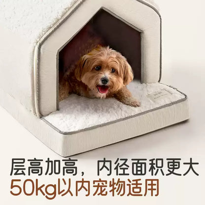 Sponge-Enclosed Small Dog House  Waterproof Winter Dog Bed  Removable Pet Warm House  Collapsible   Cat Sleeping Space