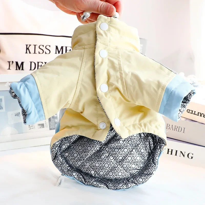 the ICESHIELD 3-PROOF OUTDOOR DOG JACKET - 2025 Thick Waterproof Dog Winter Coat, 3-Proof Warm Outdoor Jacket for Small Dogs, Cold-Resistant Pet Clothing