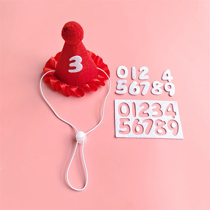 Dog Birthday Scarf Hat Set Cat Birthday Party Supplies Pet Scarf Puppy Birthday Lace Hat Scarf for Small Medium Dog Pet