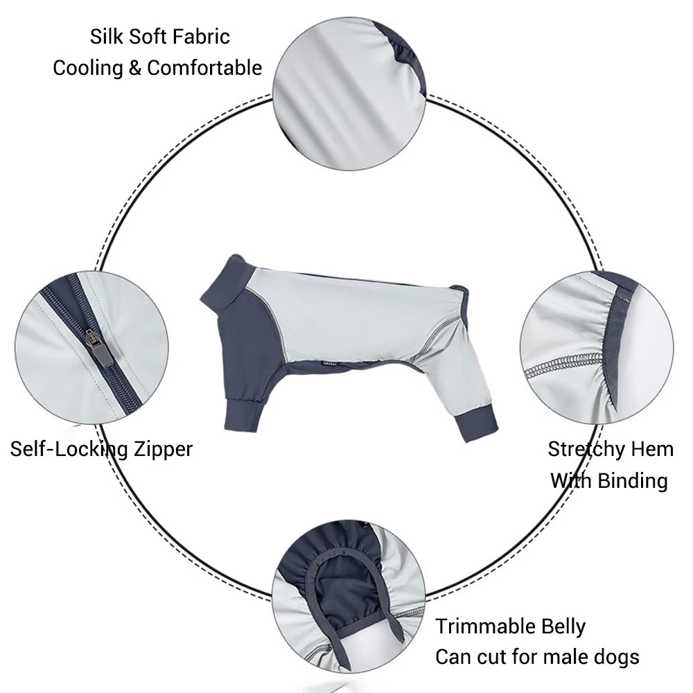 Summer Cooling Dog Vest Shirt UPF50+ Sun Protection Dog Jumpsuit Fast Drying Dirt-Proof Dog Clothing Soft Summer Outdoor Overall