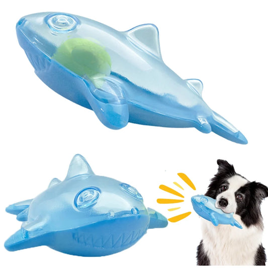Pet dog rubber toy with tennis, floating shark, perfect gift for large and medium-sized dogs