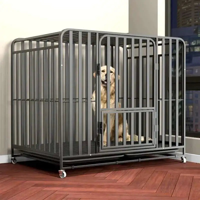 Household Indoor and Outdoor Dog Cage Large Dog Medium Dog Cage with Toilet Golden Retriever Labrador Cage Pet Supplies House