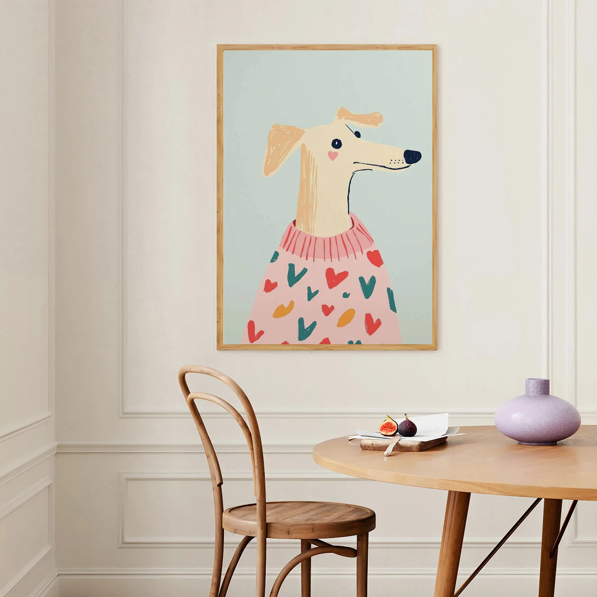 Minimalist Dog Aesthetics Poster Dachshund Bagel Hound Whippet Poodle Modern Pet Portrait Illustration Home Animal Decoration