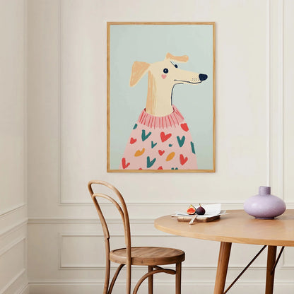 Minimalist Dog Aesthetics Poster Dachshund Bagel Hound Whippet Poodle Modern Pet Portrait Illustration Home Animal Decoration