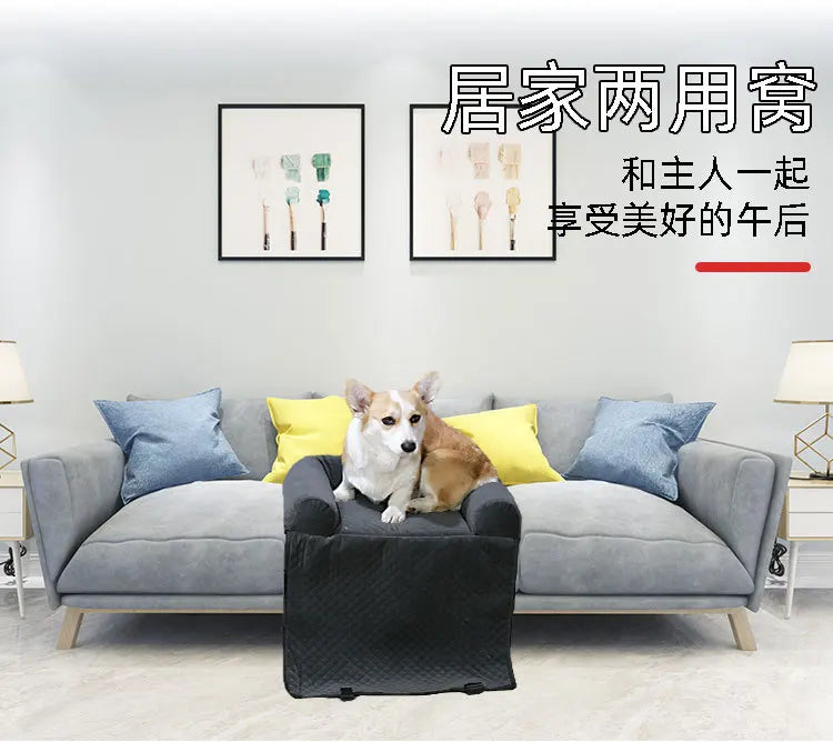 Pet car seat bed cat dog kennel removable washable outdoor car seat cushion safe comfortable suitable for both home travel use