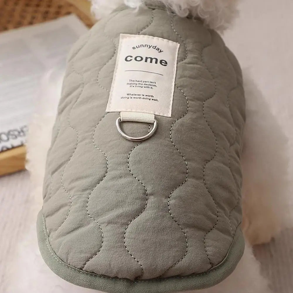 Winter Pet Coat Clothes for Cold Weather Clothing Warm Dog Clothes with Built in Harness Hole Pet Apparel Cozy Snow Vest