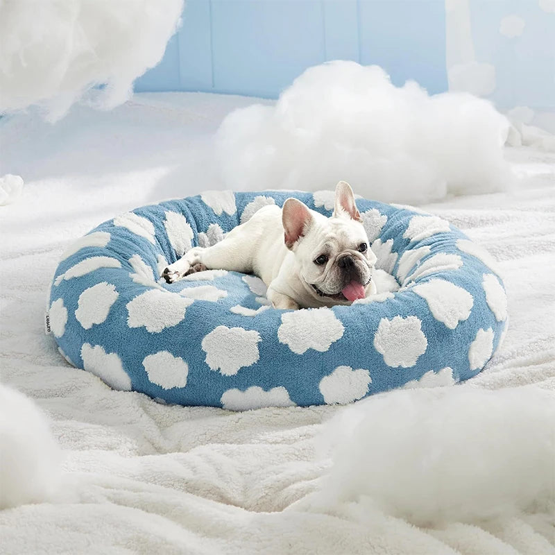 50CM/60CM Round Pet Bed for Dog Cat Bed Super Soft Cats Bed Plush Dog House for Small Dog House Winter Warm Sleeping