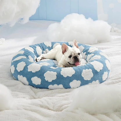 50CM/60CM Round Pet Bed for Dog Cat Bed Super Soft Cats Bed Plush Dog House for Small Dog House Winter Warm Sleeping
