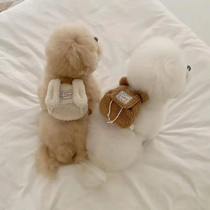 Ins Pet Dog Pet Outdoor Pets Plush Backpacks Backpack Snack Bags Teddy Decorations Dog Accessories for Small Dogs Dog Poop Bag