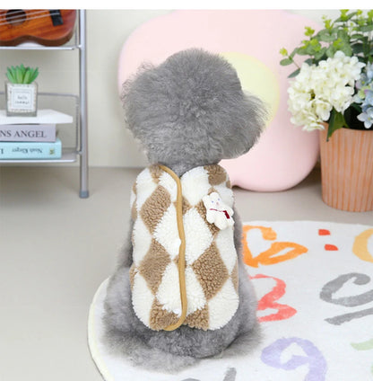 Dog Clothes  Plaid Fleece Pet Jacket for Small Dogs Winter Warm Puppy Coat Chihuahua Yorkshire Bichon Vest Costume Pet Supplies