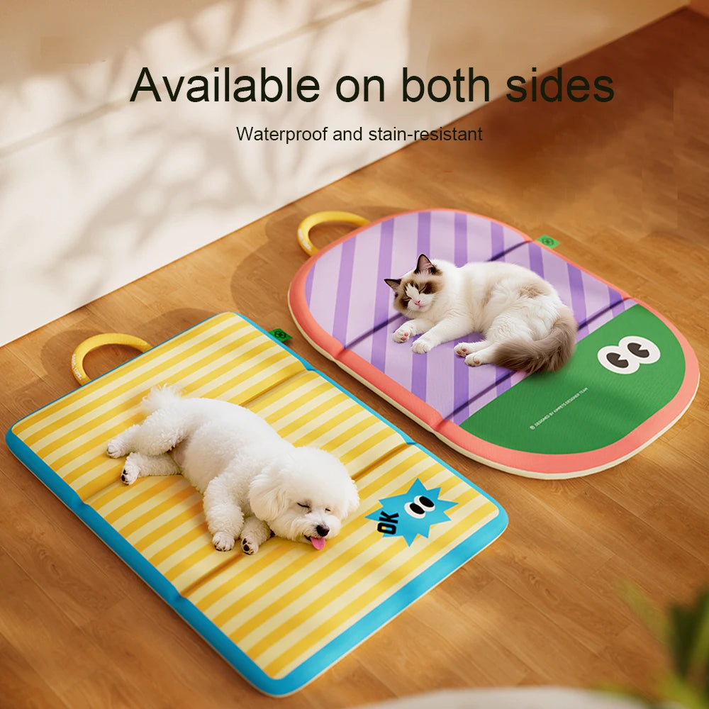 Pet Mat Waterproof Foldable Soft Washable Cushion Breathable Warm Reversible for Puppy Kitten Multi-functional use