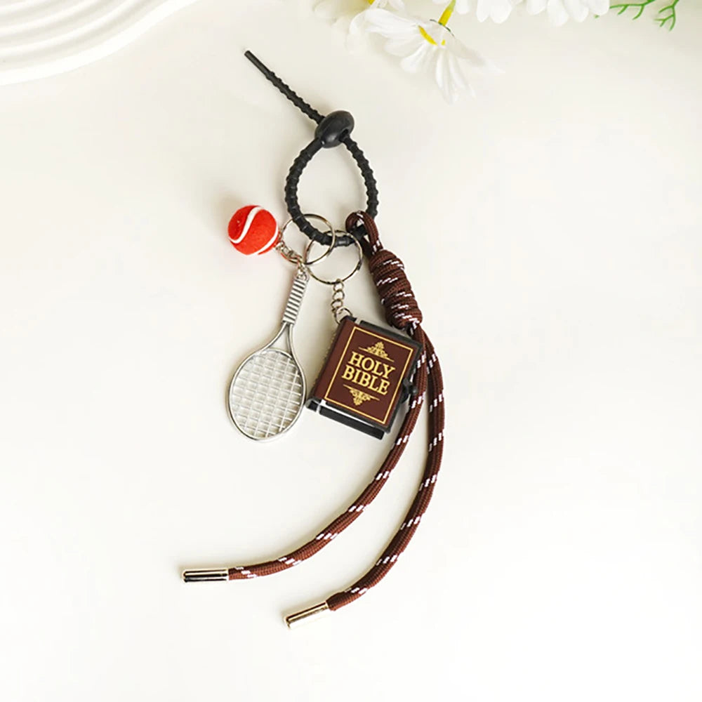 Trendy Gift Cute Sausage Dog Keychain Leather Woven Rope Anti-Lost Luggage Tag Car Bag Charm Men Women Fashion Accessories Gifts