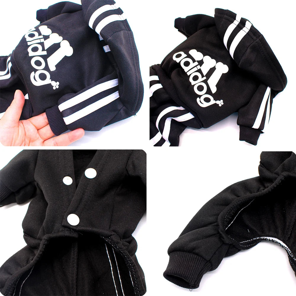 4 Legs Sweatshirt Fashion Stripes Puppy Clothes Soft Warm Pullover Dog Winter Jumpsuit Dog Hoodies for Small Medium Dogs Cats