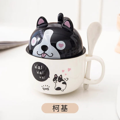 Shiba Inu Cat Coffee Cup Home Cartoon Animal Decoration Cup Creative Couple Ceramic Cup Afternoon Tea Breakfast Milk Tableware
