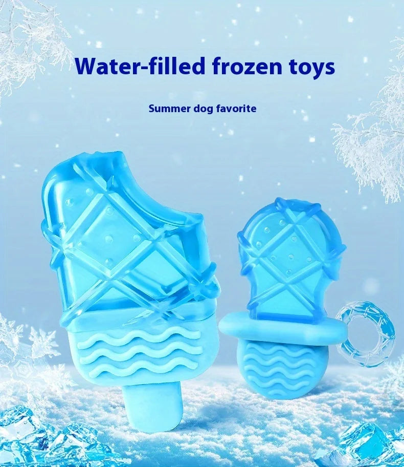 Summer Cool Dog Ice Stick Cooling Pet Supplies Water Injection Frozen Popsicle Dog Teething Toy Set