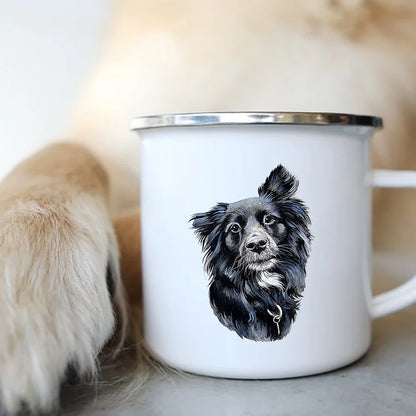 Original Mugs Coffee Cups to Sublimate Cute Dog Printed Enamel Coffee Tea Mugs Office Home Party Beer Drink Cola Cups Travel Cup