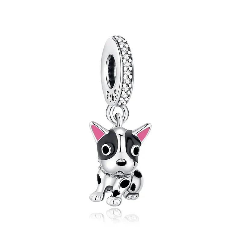 Original 925 Sterling Silver Charms Love Pets Dog Cat Paw Print Pendant Beads Fit Brand Bracelets Necklaces Women DIY Jewelry