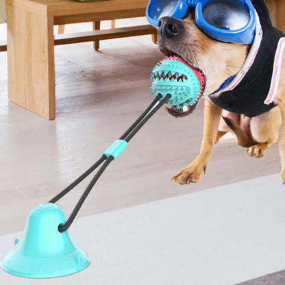 Dog Chew Toys for Aggressive Chewers Interactive Dog Suction Cup Toy Teething Rope Toy Dog Puzzle Treat Food Dispensing Ball Toy
