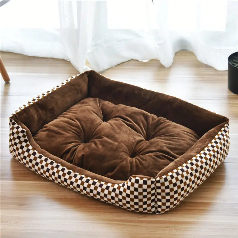 Warm Dog House Soft Nest Pet Large Dog Bed Baskets Fall Winter Kennel For Cat Washable House Puppy Supplies Cotton Kennel Mat