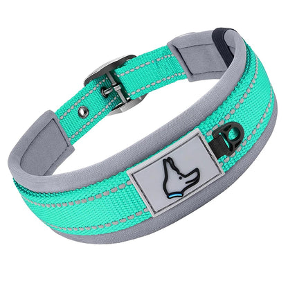 the ARMORPAWS REFLECTIVE COMFORT COLLAR - Padded Dog Collars for Small/Medium/Large Dogs, Reflective Wide Pet Collars, Adjustable Heavy Duty Nylon Neoprene Dog Collar