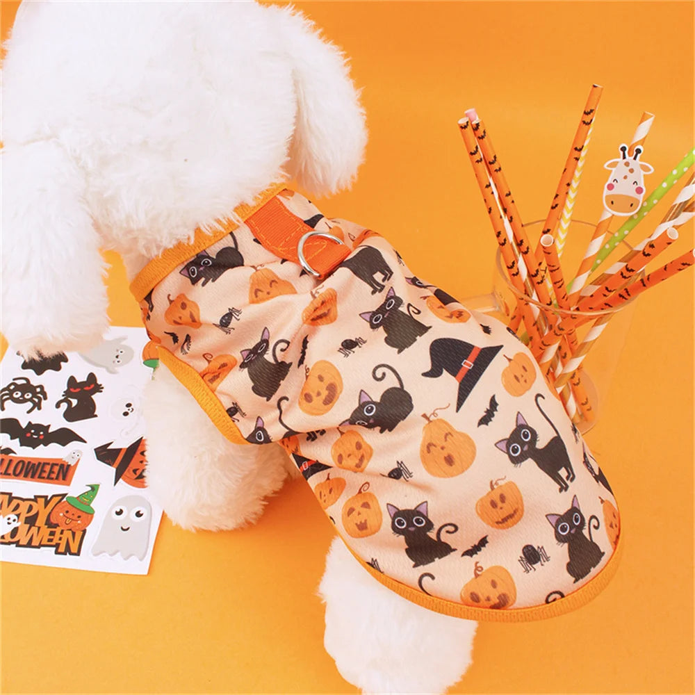 the CREEPYCUTE MESH COSTUME TEE - Summer Cat/Dog Vest, Mesh Breathable Pet Clothes for Small Dogs, Chihuahua, Yorkshire, Puppy/Kitten Halloween Cosplay Costume