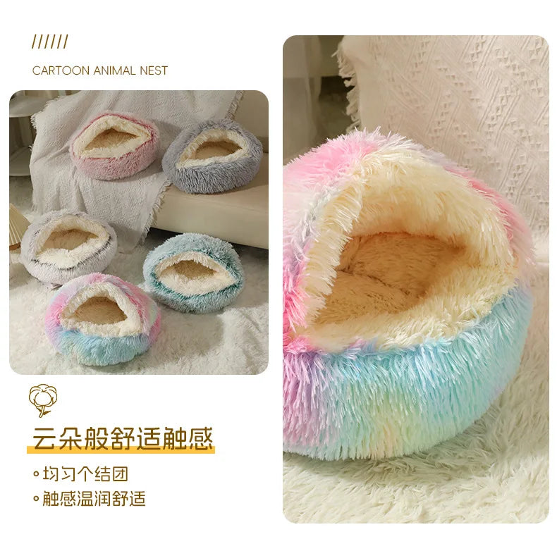 Winter Warm Pet Nest for Small Medium Pets (40cm-70cm) | Enclosed/Semi-Enclosed Pet Shell Nest | Dog House Cat Bed for Puppy Kit