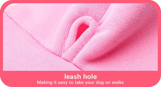 Small Medium Dog Hoodies Fleece-Lined Hooded Sweater, Autumn Winter Dog Clothes Puppy Pullover with  Leash Hole Pet Apparels