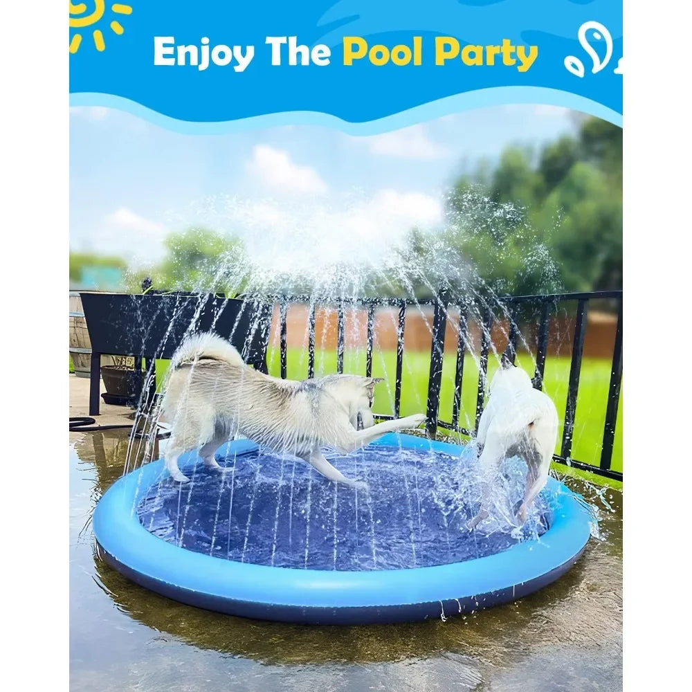 Dog Cool Toys Splash Pad for Dogs Anti-Slip Pool for Large Dogs Thickened Durable Outdoor Water Play Mat Summer Sprinkler Toy