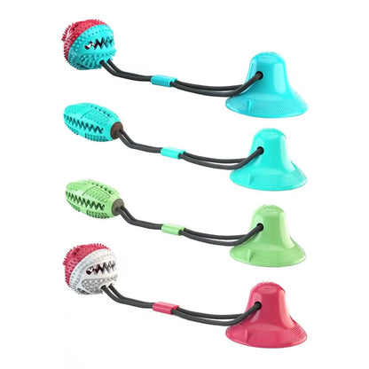 Dog Chew Toys for Aggressive Chewers Interactive Dog Suction Cup Toy Teething Rope Toy Dog Puzzle Treat Food Dispensing Ball Toy