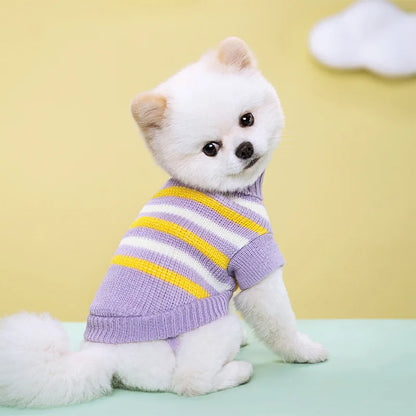 Warm Dog Knitted Sweater for Autumn Winter Small Dog Cat Soft Cozy Warm Clothes Chihuahua Schnauzer Pet Cute Turtleneck Costume