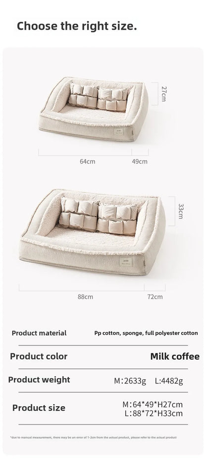 Winter Warm Dog Kennel High Elasticity Sponge Dog Beds Removable Washable Cat/Dog Sofa for Medium-sized Dogs Pet Supplies